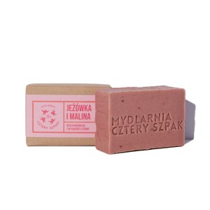 Jeżówka i malina - naturalne mydło peelingujące w kostce, Cztery Szpaki, 110 g