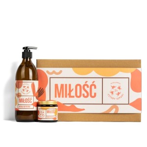 MIŁOŚĆ – zestaw prezentowy (Mydło + Świeca do masażu) Cztery Szpaki