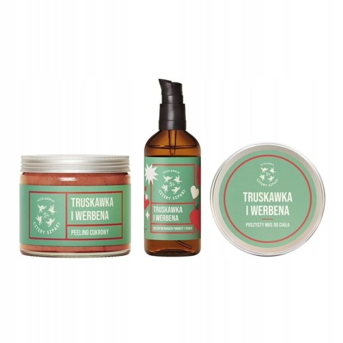 Zestaw Truskawka i Werbena - trio Cztery Szpaki 1 op. (250ml, 100ml, 150ml)