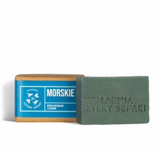 Naturalne mydło w kostce - Morskie z algami, Cztery Szpaki, 110 g