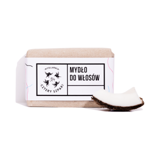 Naturalne mydło w kostce do włosów z olejem rycynowym, Cztery Szpaki,  110 g